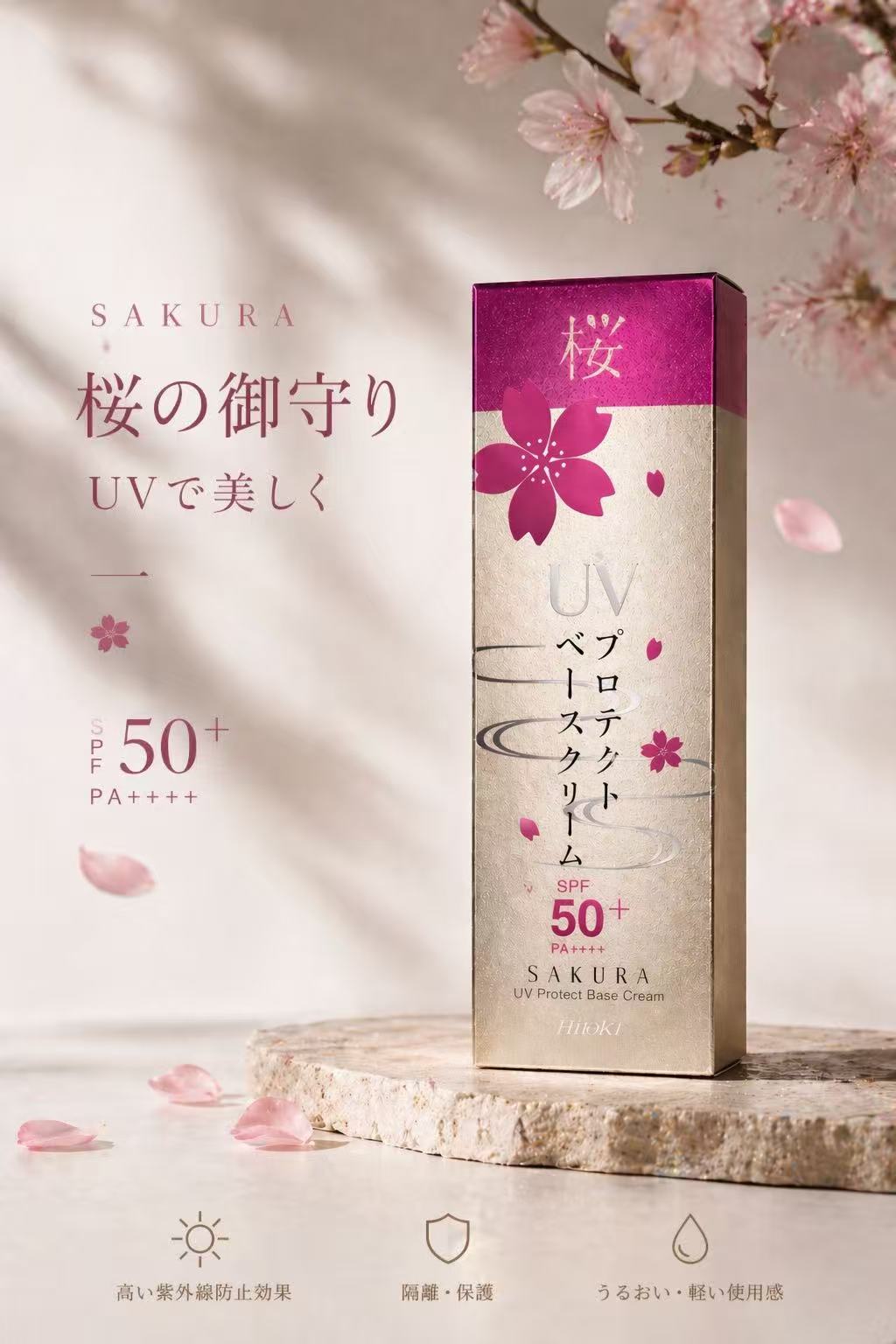 HiToki 桜UVプロテクトベースクリーム