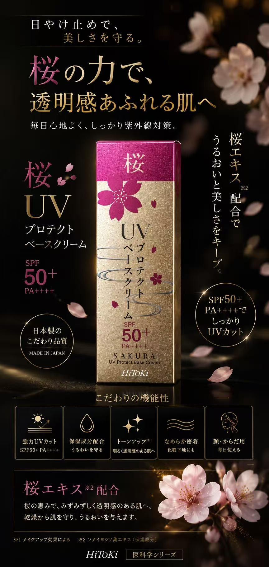 HiToki 桜UVプロテクトベースクリーム